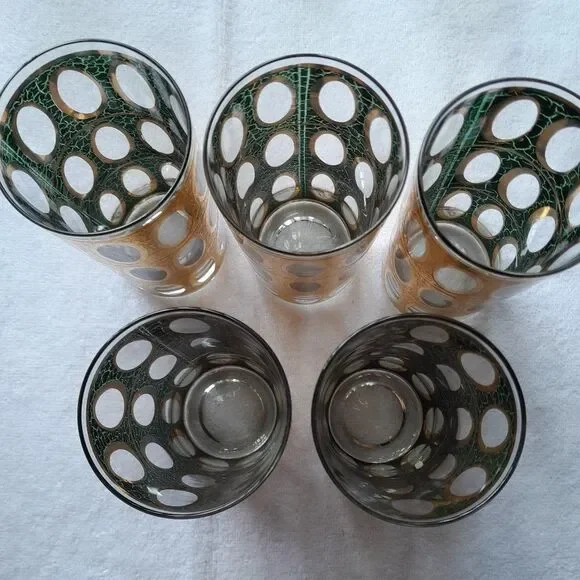 Culver 22k Gold Pisa Glasses RARE  Set of 5 - Picture 4 of 9